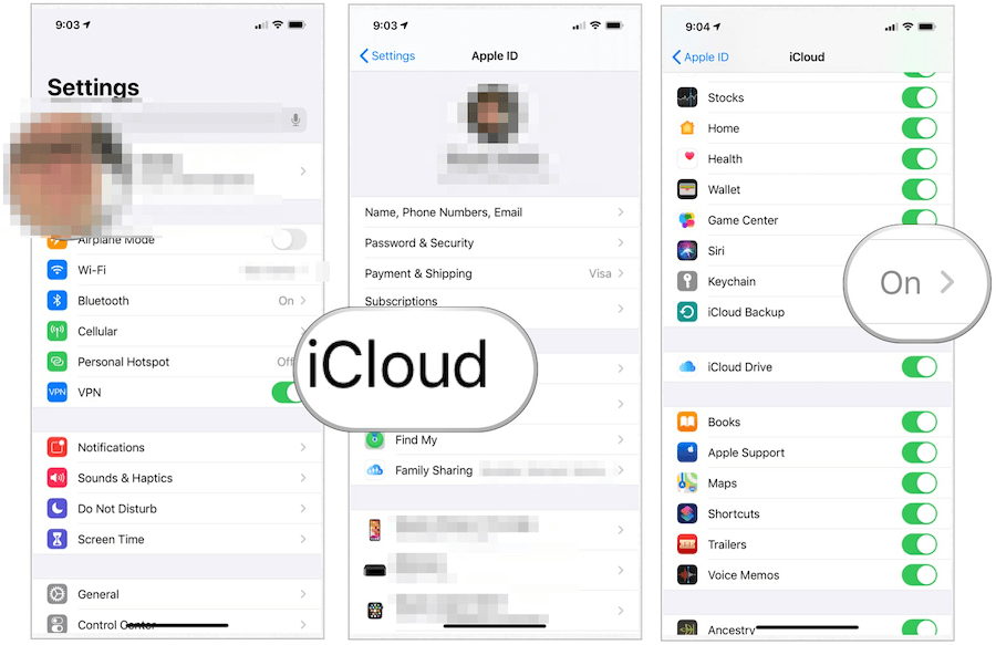 Nastavitev iCloud Keychain iOS