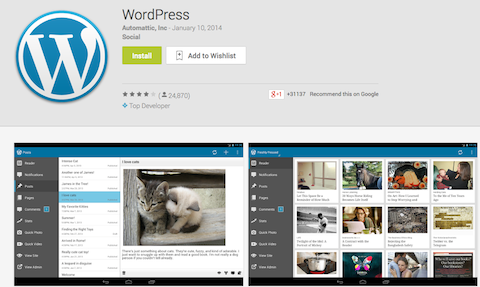 WordPress aplikacija