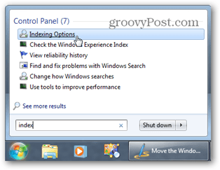 Windows 7 start menu iskanje