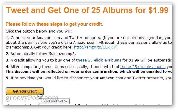 Amazon ponuja 7 USD + popust na 25 različnih MP3 albumov za tvit