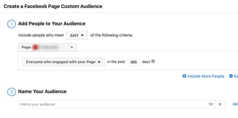 ustvarite občinstvo po meri za sodelovanje na strani Facebook