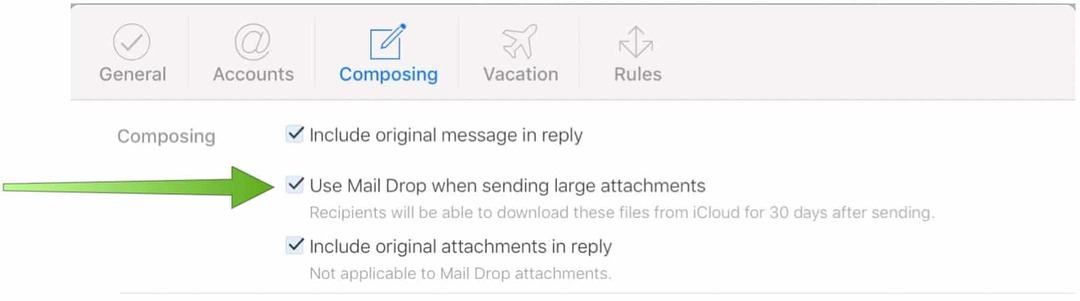 Vklopite Mail Drop