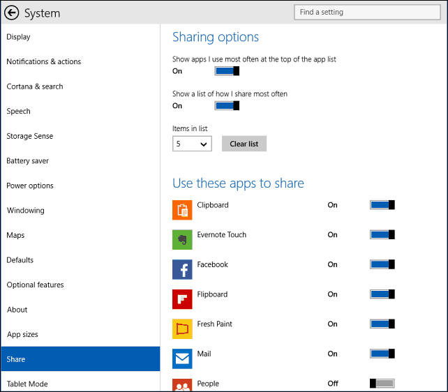 možnosti skupne rabe Windows 10