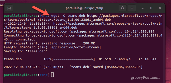 Prenesite Microsoft Teams v terminalu Ubuntu