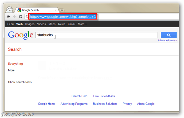 v Googlu Chrome je takojšnje iskanje onemogočeno