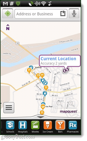 MapQuest za aplikacijo Android, pregled