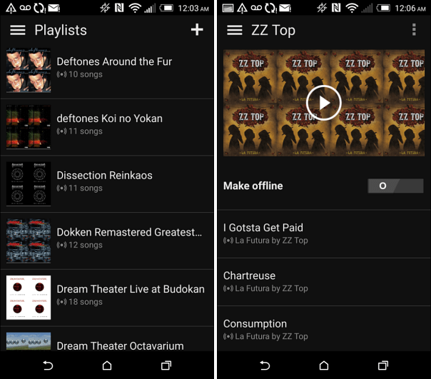 Microsoft Groove Music na Androidu 