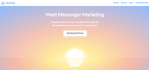 ManyChat je možnost dokazovanja storitve za stranke prek klepetalnic Messenger.