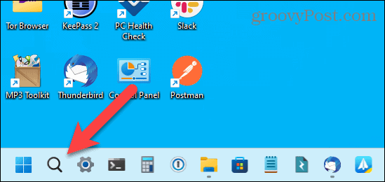 Ikona za iskanje samo v opravilni vrstici v sistemu Windows 11