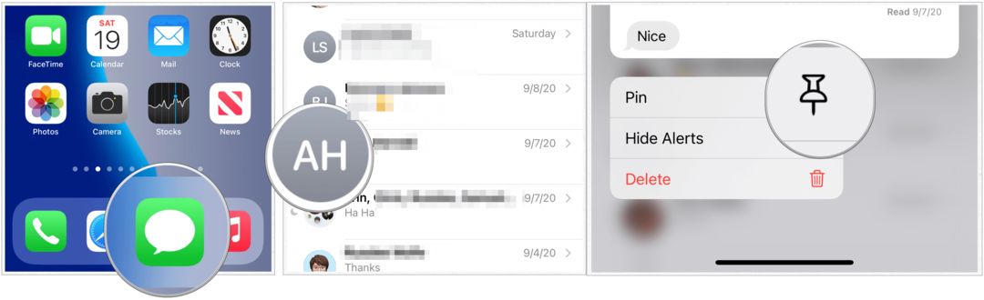 iOS 14-pin sporočila