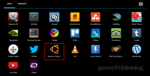 Ikona zaklepnega zaslona Ubuntu