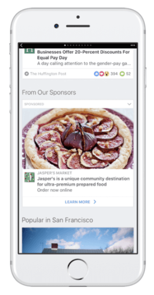 Facebook širi oglaševalske možnosti za takojšnje članke.
