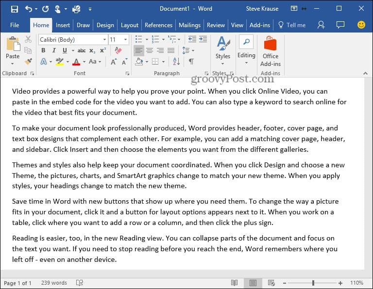 Kako vstaviti besedilo Lorem Ipsum v Microsoft Word 2010 in 2007