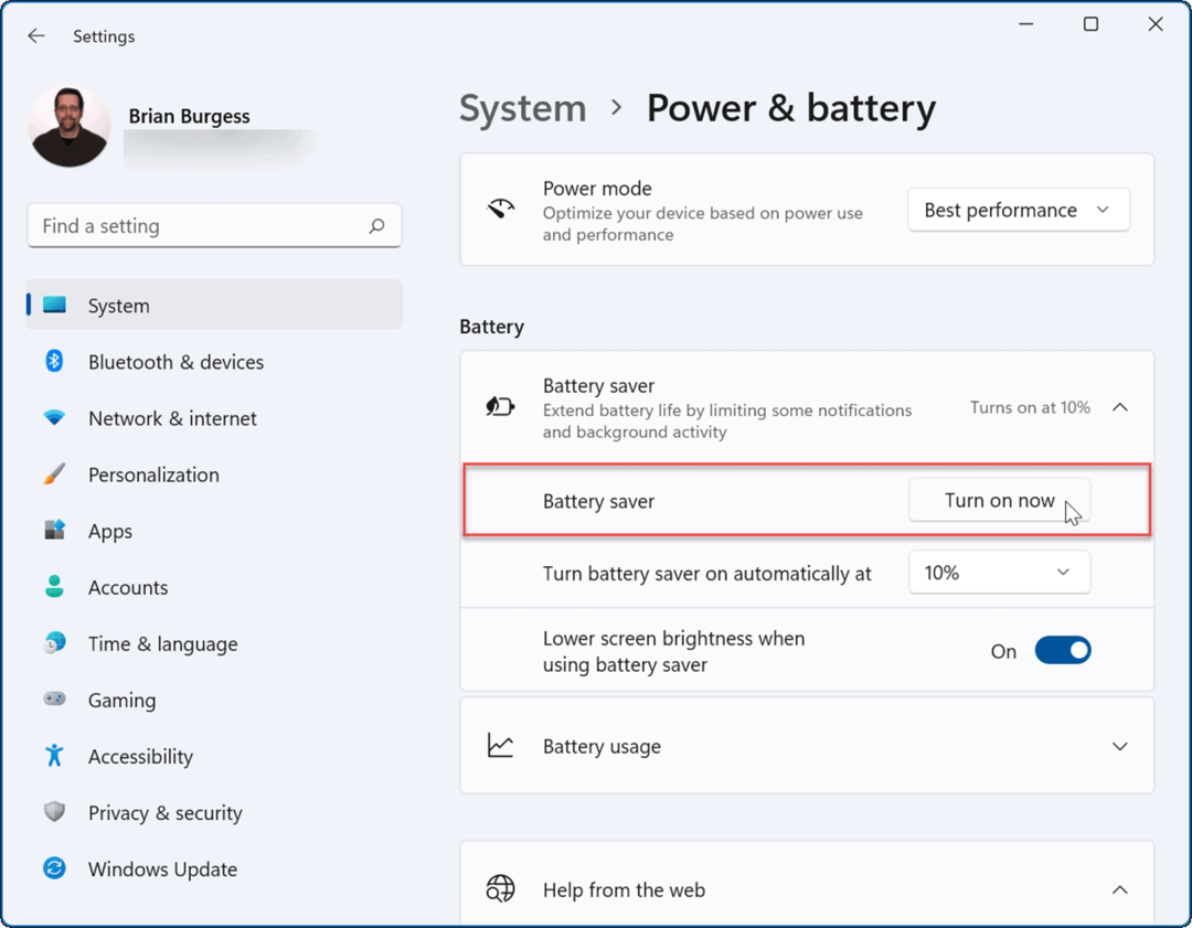 izboljša življenjsko dobo baterije v sistemu Windows 11