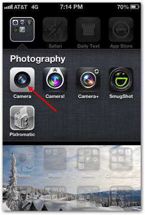Vzemite iPhone iOS Panoramic Photo - tapnite kamero