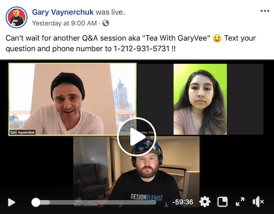 Facebook Live od Garyja Vaynerchuka