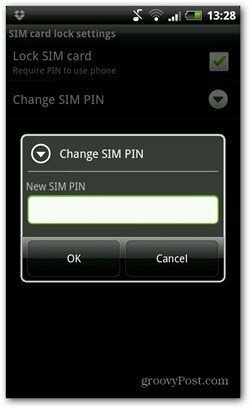 sprememba android pin kode