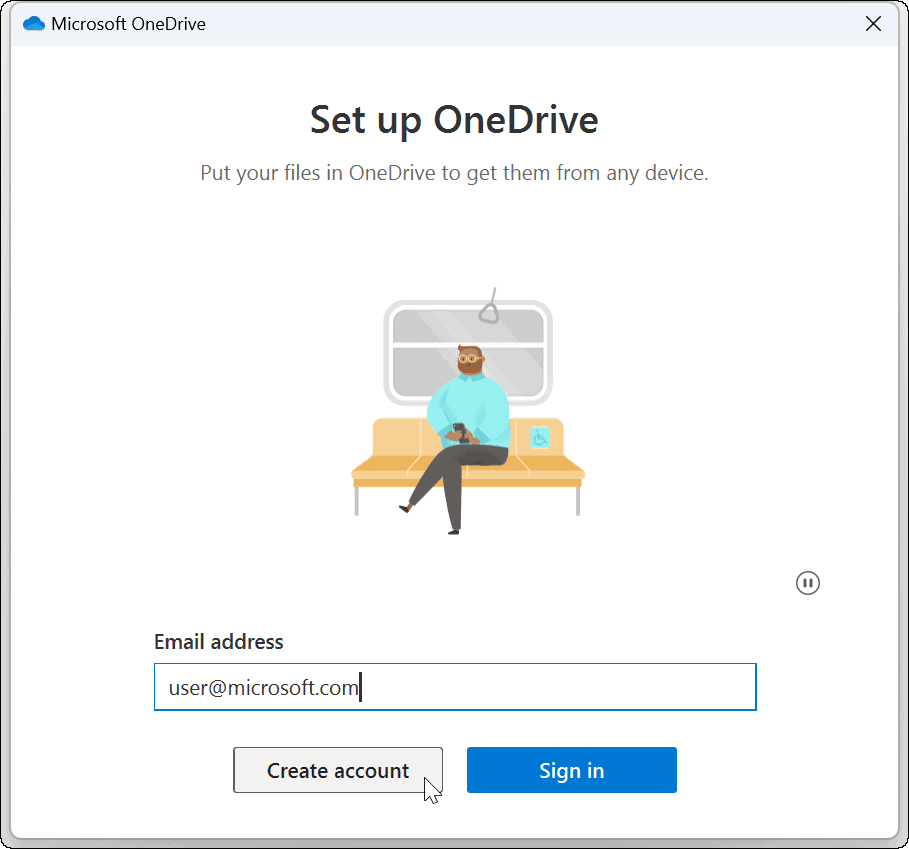 znova povežite račun OneDrive