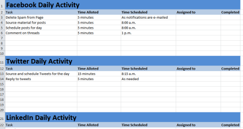 koledar dejavnosti