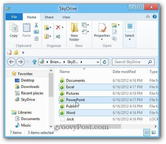 Namizje SkyDrive Win8