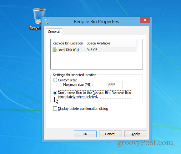 Nasvet za Windows: datoteke takoj odstranite iz koša