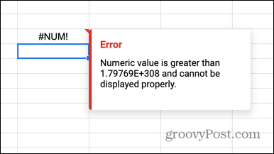 prevelika napaka št. google sheets