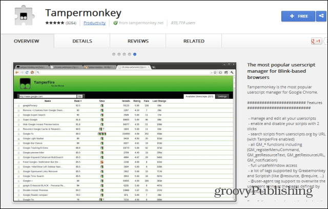 Dropbox struktura drevesa Chrome Tampermonkey