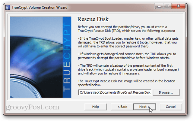 TrueCrypt Rescue Disk ISO: Obnovitveni disk ali obnovitveni USB