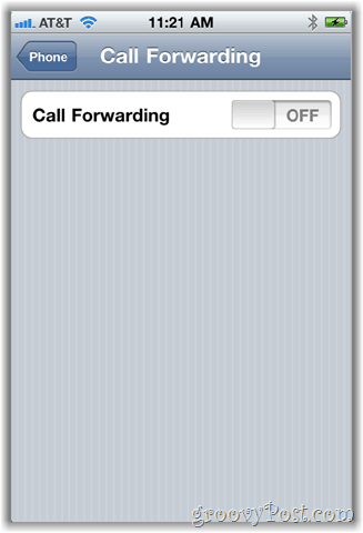 posnetek zaslona možnosti posredovanja klicev iphone