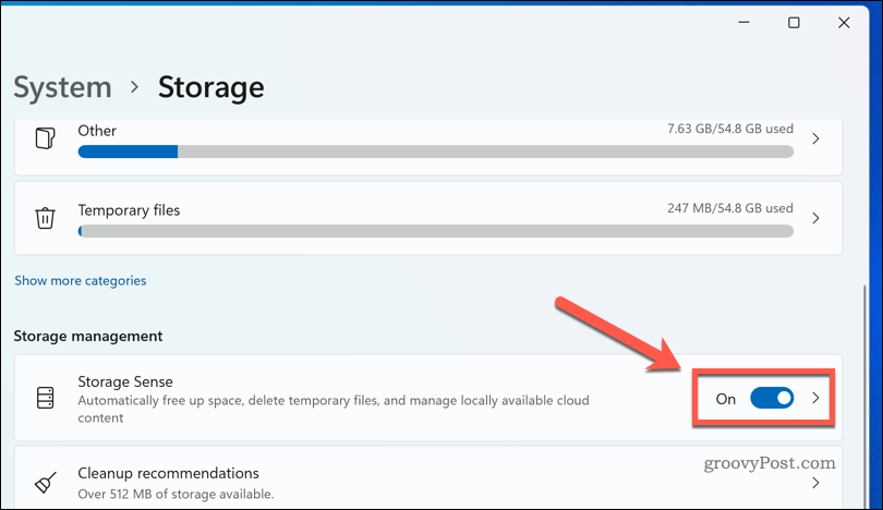 Omogočanje Storage Sense v sistemu Windows 11