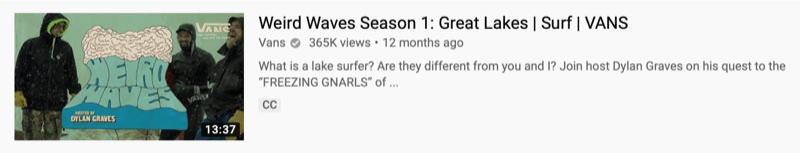 Sličica videoposnetka YouTube za dokumentarno serijo Weans Waves iz podjetja Vans