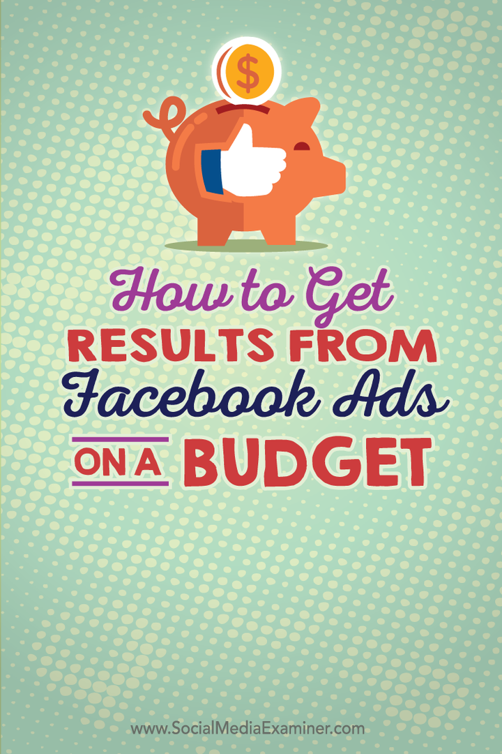 kako dobiti proračunske rezultate iz facebook oglasov