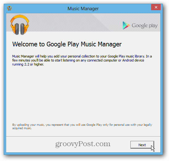 Namestite Google Music Manager