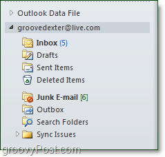 vaš račun v živo ali hotmail dodan v Outlook prek priključka