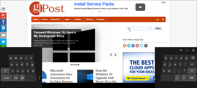 Nasvet za Windows 10: Razdelite zaslonsko tipkovnico v tablični način