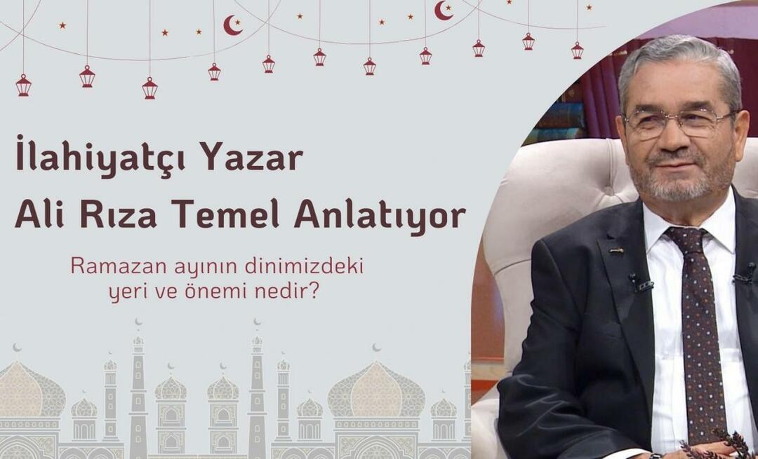 Kakšno je mesto in pomen ramazana v naši veri? Teolog pisatelj Ali Rıza Temel s svojo pripovedjo...