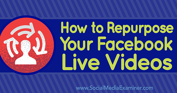 naložite facebook video v živo na druge platforme