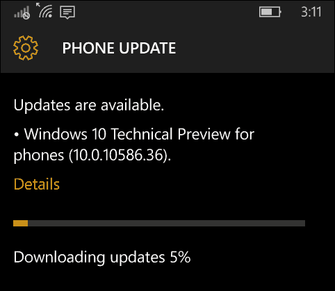 Windows 10 Mobile Insider Build 10586.36 je na voljo zdaj