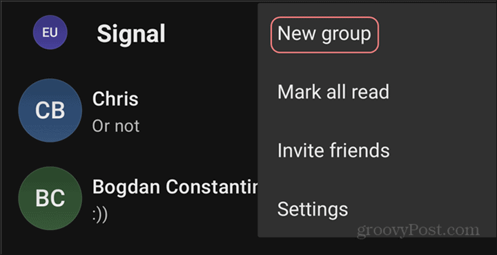 WhatsApp za skupine signalov novo