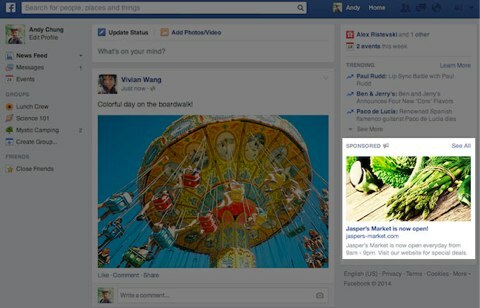 velikost stolpca oglasov na facebooku