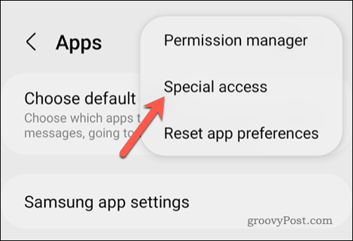 Odpiranje menija za poseben dostop v sistemu Android