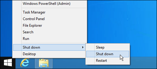 Izklop sistema Windows 8.1 Start