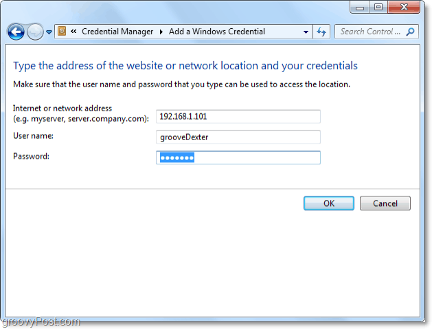 dodajte omrežni vir v trezor Windows 7