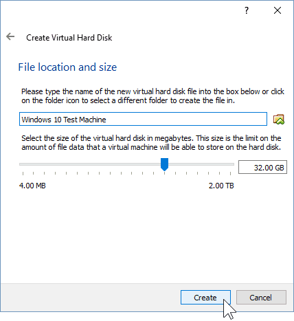 07 Določitev lokacije trdega diska (namestitev sistema Windows 10)