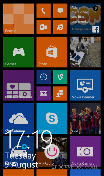 Zaklepanje zaslona Windows Phone 8.1 je vklopljeno