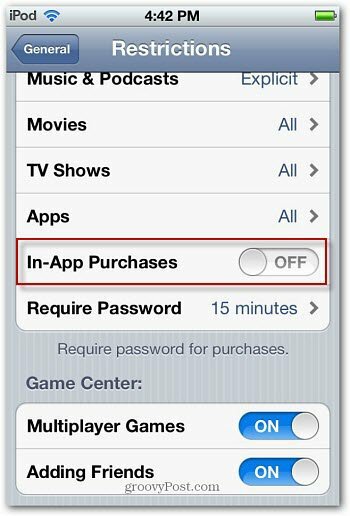 Kako onemogočiti nakupe v aplikacijah v napravi iPhone / iPod Touch