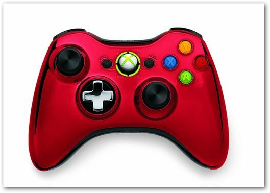 Xbox 360 krom krom kontroler rdeče barve
