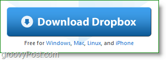  Zaslon zaslona Dropbox - naložite spustno polje