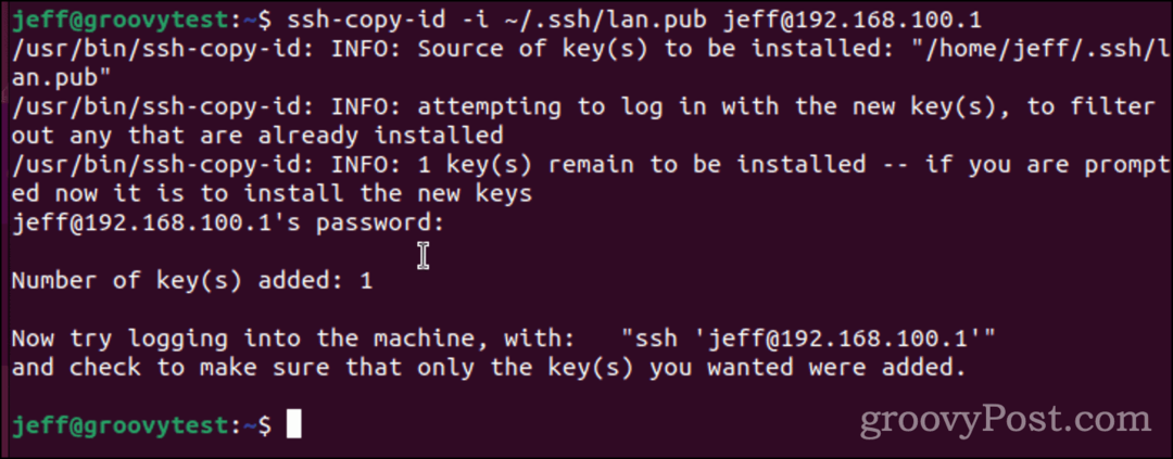 Kopiranje vašega ključa SSH