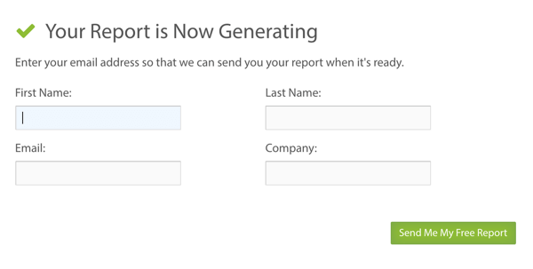 Izpolnite nekaj dodatnih podrobnosti in nato kliknite gumb, da ustvarite svoje preprosto merjeno poročilo.